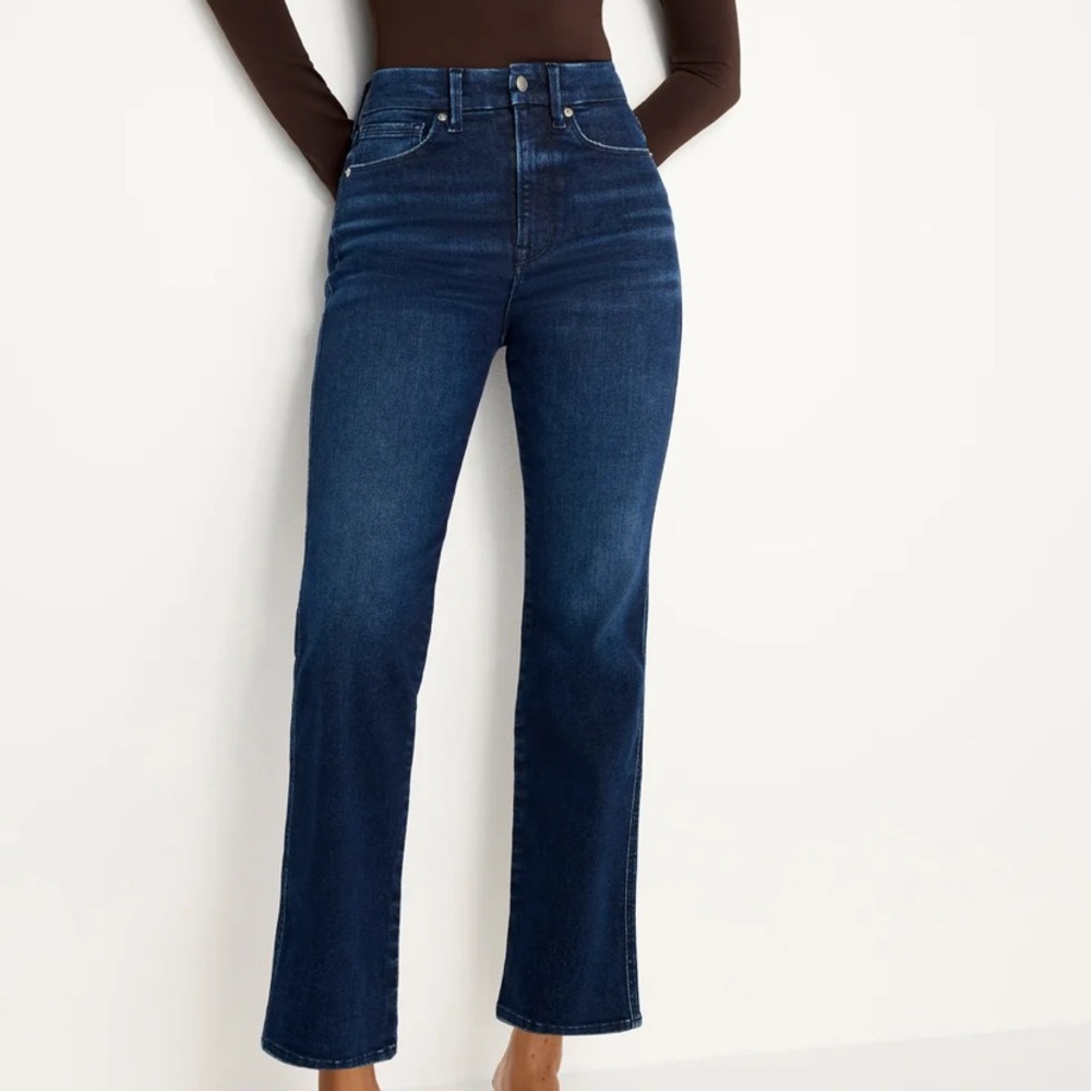 Good American Always Fits Good Curve Straight Indigo Jeans Size 14-18